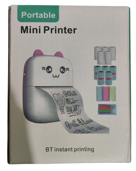  پرینتر حرارتی و لیبل‌زن حرارتی گربه‌ای (پرینتر حرارتی خرگوشی) مدل Portable Mini Printer | BT Instant Printing | چاپگر حرارتی قابل حمل بدون جوهر